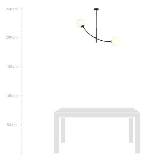 Emibig Emibig HUNTER 2 BLACK/OPAL - Moderne plafondlamp voor elke ruimte