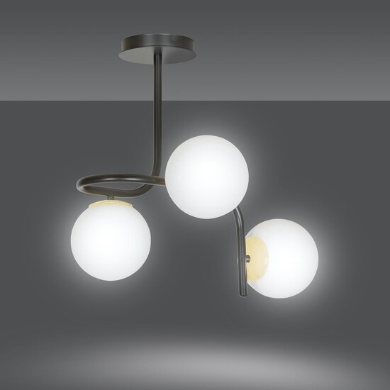 Emibig Emibig RAGNAR 3 Deckenlampe Schwarz Gold - Elegante skandinavische Beleuchtung