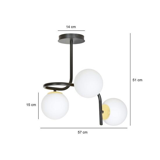 Emibig Emibig RAGNAR 3 BLACK GOLD - Scandinavian Ceiling Lamp for a Stylish Atmosphere
