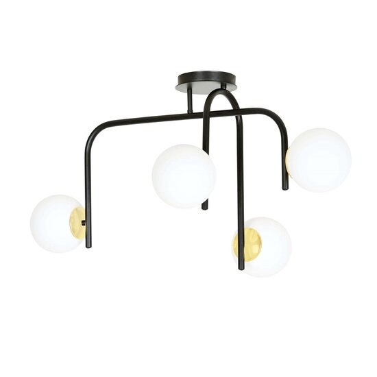 Emibig Emibig RAGNAR 4B Zwart Goud - Scandinavische Hanglamp voor een Stijlvolle Sfeer