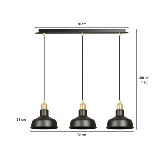 Emibig Emibig IBOR 3 BLACK - Industriële hanglamp voor een moderne uitstraling