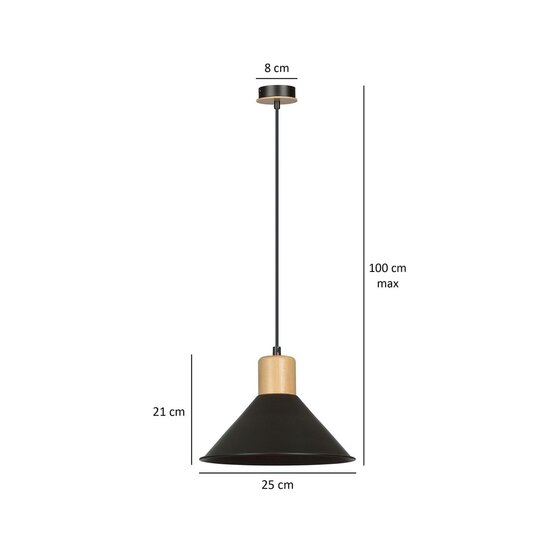 Emibig Emibig ROWEN 1 BLACK - Scandinavian Pendant Lamp for a Modern Atmosphere