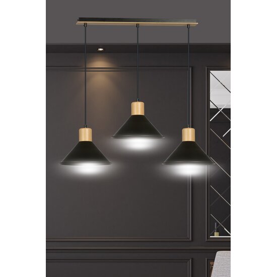 Emibig Emibig ROWEN 3 BLACK - Lámpara colgante escandinava elegante