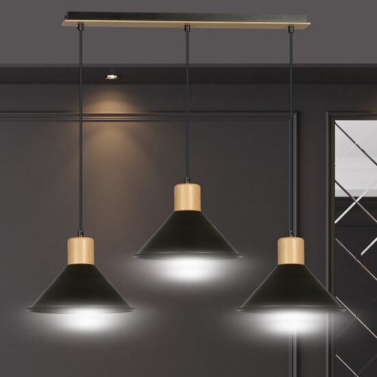 Emibig Emibig ROWEN 3 BLACK - Scandinavische hanglamp voor een moderne uitstraling