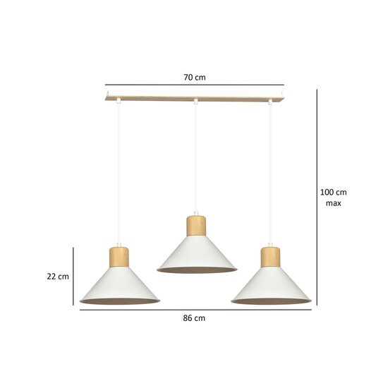 Emibig Emibig ROWEN 3 WHITE - Lampe suspendue scandinave pour un look moderne