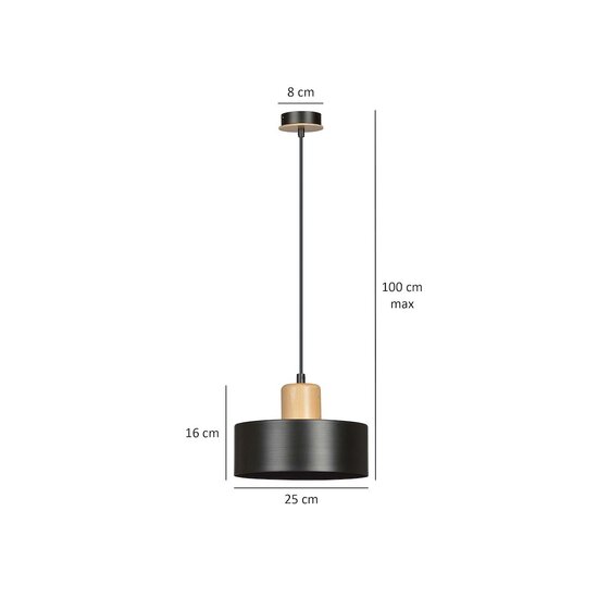 Emibig Emibig TORIN 1 BLACK - Lampe Suspendue Scandinave pour Intérieurs Élégants
