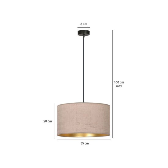 Emibig Emibig HILDE 1 BL ROSE - Minimalistische Hanglamp met Roze Lampshade