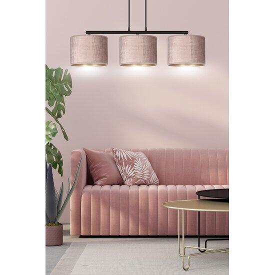 Emibig Emibig HILDE 3 BL ROSE - Minimalistische Hanglamp met Roze Lampshade