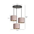 Emibig Emibig HILDE 3 BL PREMIUM ROSE - Lampe Suspendue Minimaliste avec Abat-jour Rose