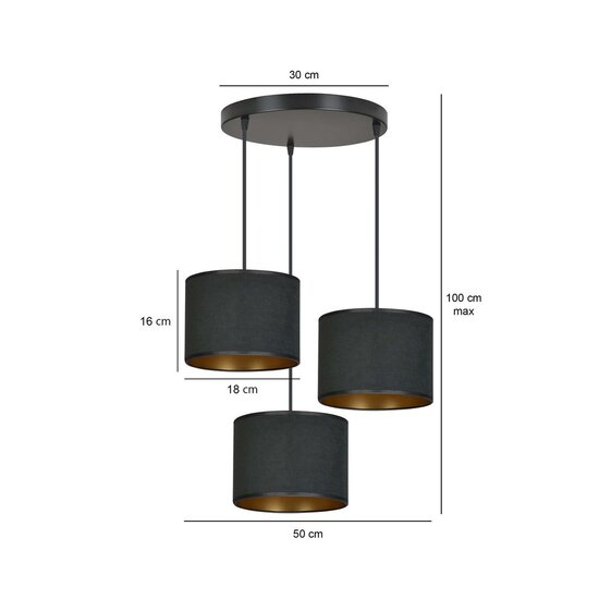 Emibig Emibig HILDE 3 BL PREMIUM BLACK - Minimalist Pendant Lamp for Stylish Interiors