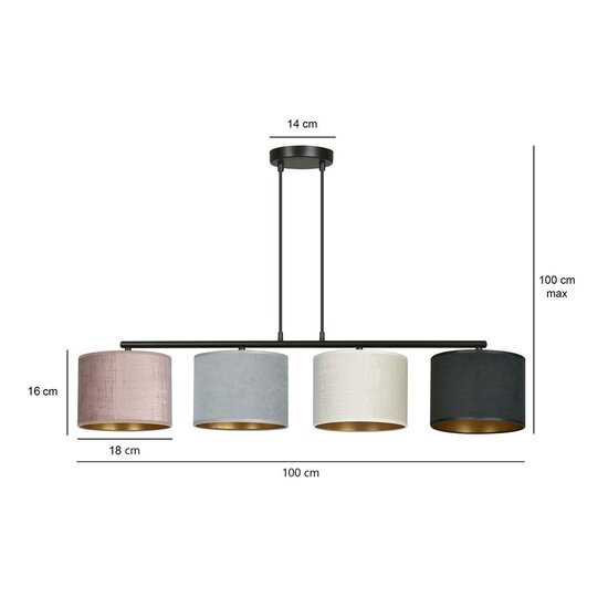 Emibig Emibig HILDE 4 BL MIX - Minimalistische Hanglamp voor een Stijlvolle Interieur