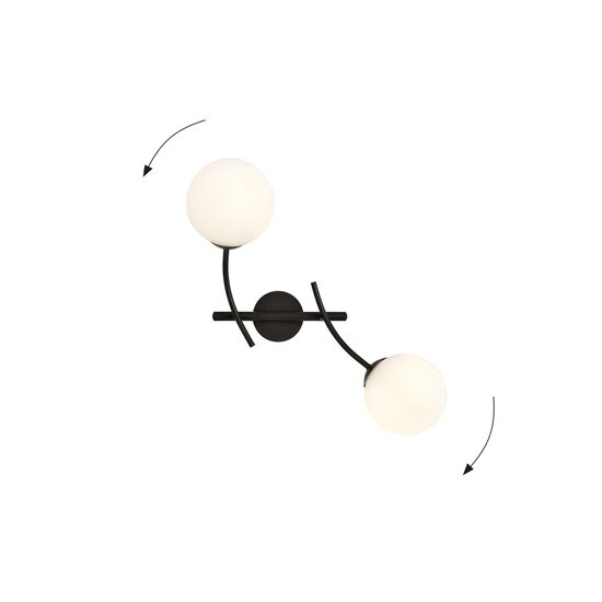 Emibig Emibig HUNTER K2 BLACK/OPAL - Lámpara de pared moderna para una iluminación elegante