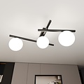 Emibig Emibig SMART 3 BLACK/OPAL - Lampe de plafond moderne pour tous les espaces
