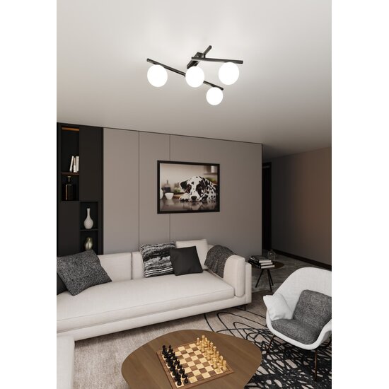 Emibig Emibig SMART 4 BLACK/OPAL - Plafonnier moderne pour un éclairage élégant