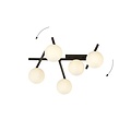 Emibig Emibig SMART 5 BLACK/OPAL - Moderne plafondlamp voor elke ruimte
