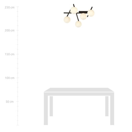 Emibig Emibig SMART 5 Negro/Opal - Lámpara de techo moderna para un hogar elegante