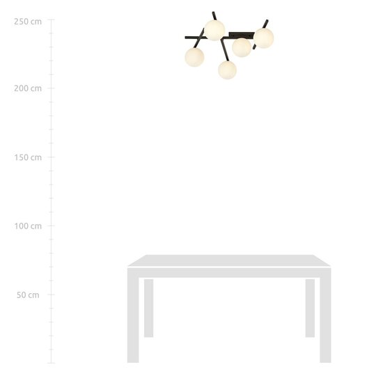 Emibig Emibig SMART 5 Schwarz/Opal - Moderne Deckenlampe für stilvolles Wohnen