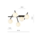 Emibig Emibig SMART 5 BLACK/OPAL - Plafonnier moderne pour un éclairage élégant