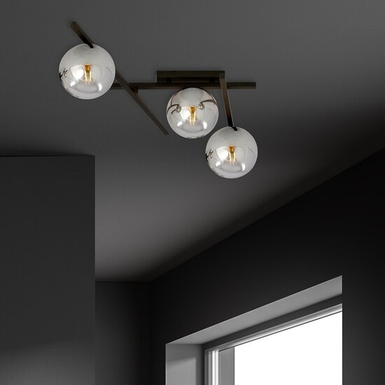 Emibig Emibig SMART 3 Noir/Graphite - Lampe de plafond moderne pour tous les espaces