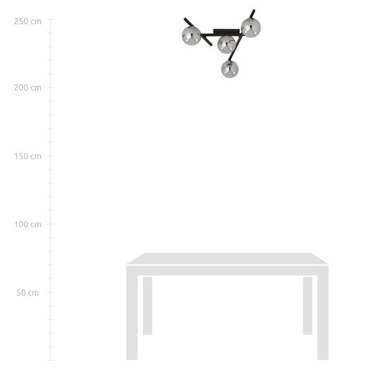 Emibig Emibig SMART 4 BLACK/GRAFIT - Modern ceiling lamp for any space