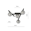 Emibig Emibig SMART 4 BLACK/GRAFIT - Lampe de plafond moderne pour tous les espaces