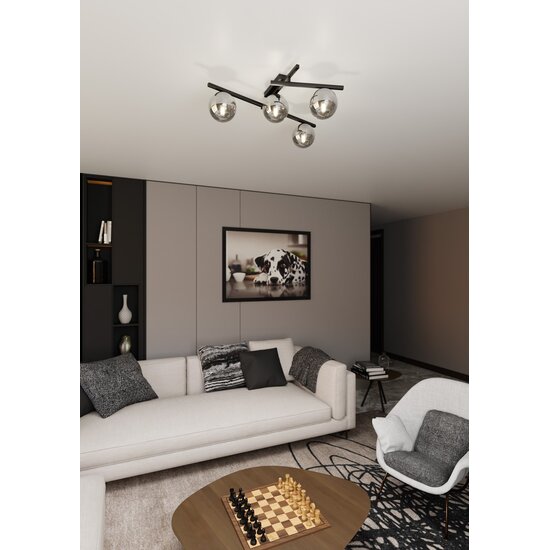 Emibig Emibig SMART 4 Noir/Graphite - Lampe de plafond moderne pour tout espace