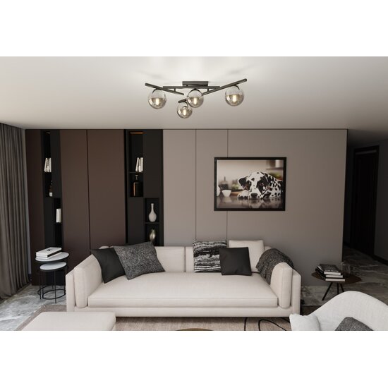 Emibig Emibig SMART 4 Noir/Graphite - Lampe de plafond moderne pour tout espace