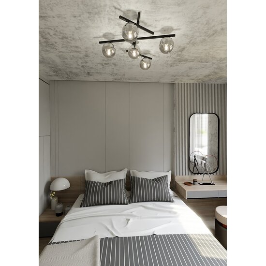 Emibig Emibig SMART 5 Zwart/Grafiet - Moderne plafondlamp voor elke ruimte