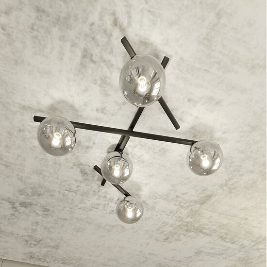 Emibig Emibig SMART 5 BLACK/GRAFIT - Plafonnier moderne pour tous les espaces