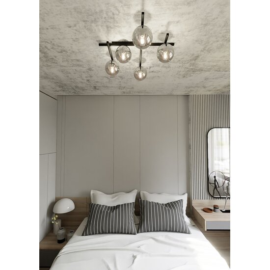 Emibig Emibig SMART 5 Noir/Graphite - Lampe de plafond moderne pour tous les espaces