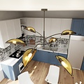 Emibig Emibig LOTUS 6 BLACK/GOLD - Lampe de plafond moderne pour intérieurs élégants