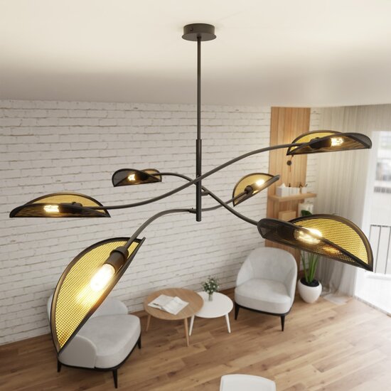 Emibig Emibig LOTUS 6 Black/Gold - Modern ceiling lamp for a stylish look