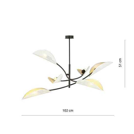 Emibig Emibig LOTUS 6 WIT/GOUDE Hanglamp - Modern design voor elke ruimte