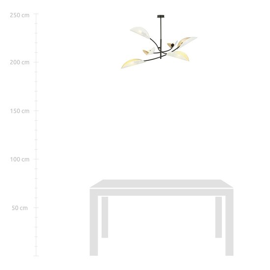 Emibig Emibig LOTUS 6 WHITE/GOLD - Moderne plafondlamp voor sfeervolle verlichting