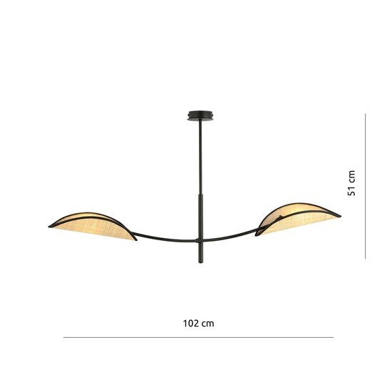 Emibig Emibig LOTUS 2 Schwarz/Rattan - Stilvolle Deckenlampe für Ihr Zuhause