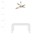 Emibig Emibig LOTUS 6 BLACK/RATTAN - Stylish ceiling lamp for any space