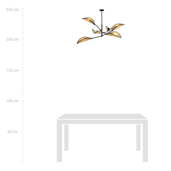 Emibig Emibig LOTUS 6 BLACK/RATTAN - Stijlvolle hanglamp voor elke ruimte
