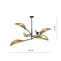 Emibig Emibig LOTUS 6 BLACK/RATTAN - Stilvolle Deckenlampe für jeden Raum