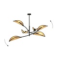 Emibig Emibig LOTUS 6 BLACK/RATTAN - Stylish ceiling lamp for any space