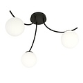 Emibig Emibig BOSTON 3 BLACK/OPAL - Moderne plafondlamp voor sfeervolle verlichting