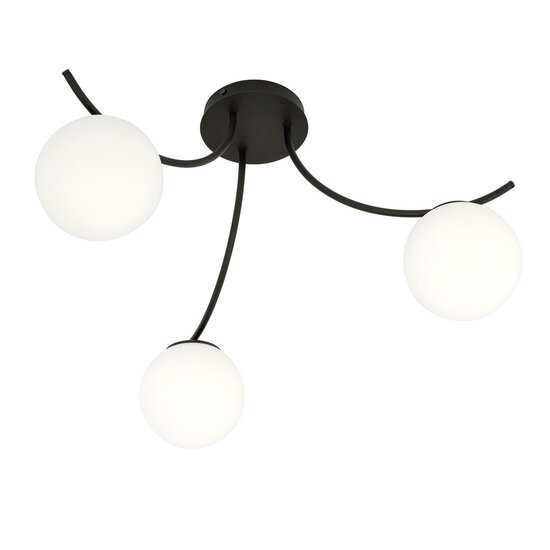 Emibig Emibig BOSTON 3 BLACK/OPAL - Lampe de plafond moderne pour un éclairage élégant