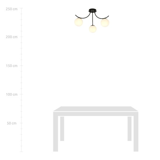 Emibig Emibig BOSTON 3 BLACK/OPAL - Moderne Deckenlampe für stilvolles Ambiente