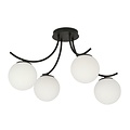 Emibig Emibig BOSTON 4 BLACK/OPAL - Moderne plafondlamp voor een stijlvolle uitstraling