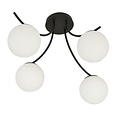 Emibig Emibig BOSTON 4 BLACK/OPAL - Lampe de plafond moderne pour un look élégant
