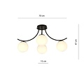 Emibig Emibig BOSTON 4 BLACK/OPAL - Modern ceiling lamp for a stylish look