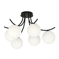 Emibig Emibig BOSTON 6 BLACK/OPAL - Moderne plafondlamp voor elke ruimte
