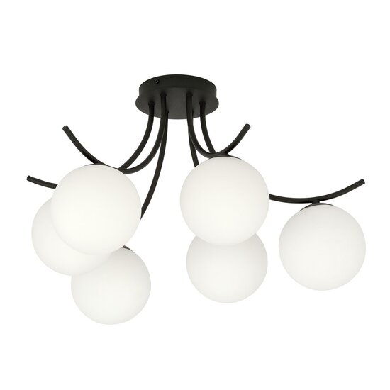 Emibig Emibig BOSTON 6 BLACK/OPAL - Moderne Deckenlampe für jeden Raum