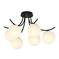 Emibig Emibig BOSTON 6 BLACK/OPAL - Moderne plafondlamp voor elke ruimte
