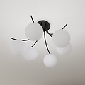 Emibig Emibig BOSTON 6 BLACK/OPAL - Moderne plafondlamp voor elke ruimte