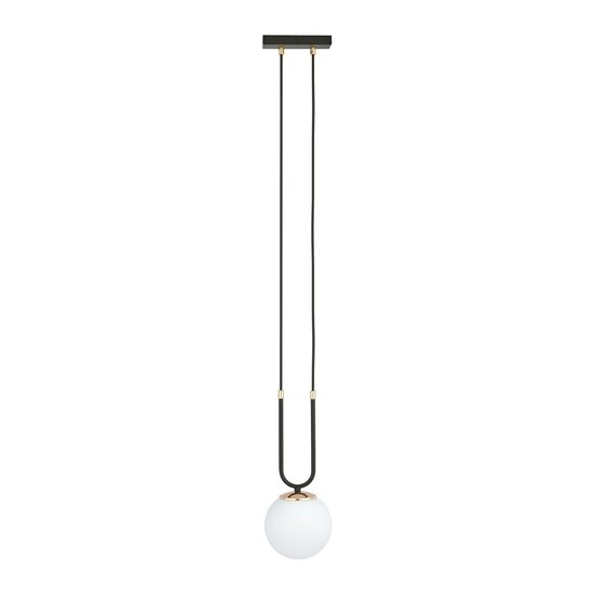 Emibig Emibig GLAM 1 BLACK/OPAL Pendant Lamp - Retro style for a cozy ambiance